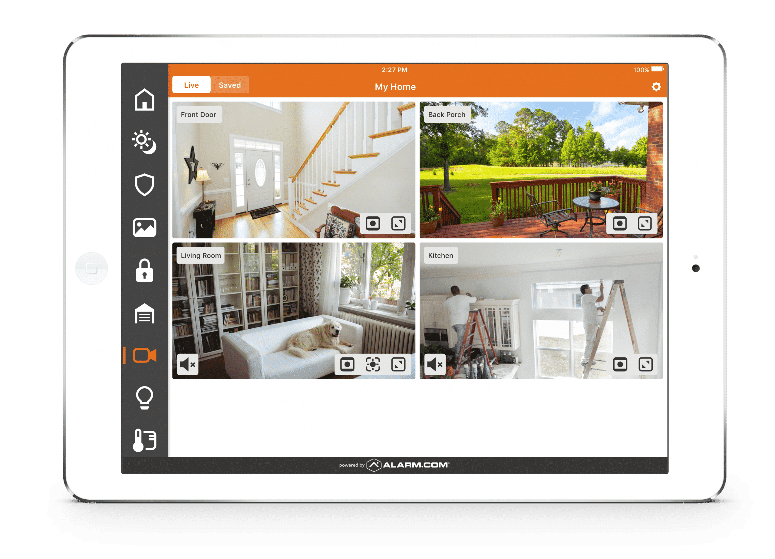 Indoor Monitoring Through Alarm dot com app Frase Protection Memphis